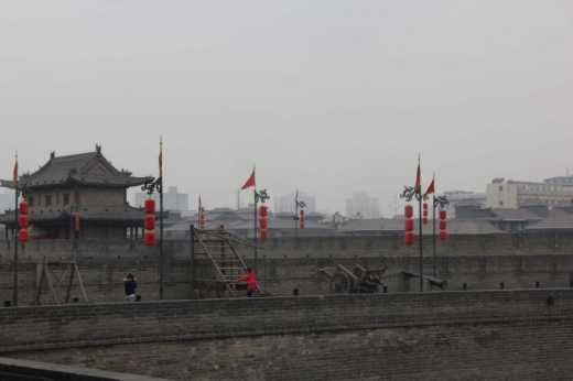 Armaments on the Xi'an city wall.