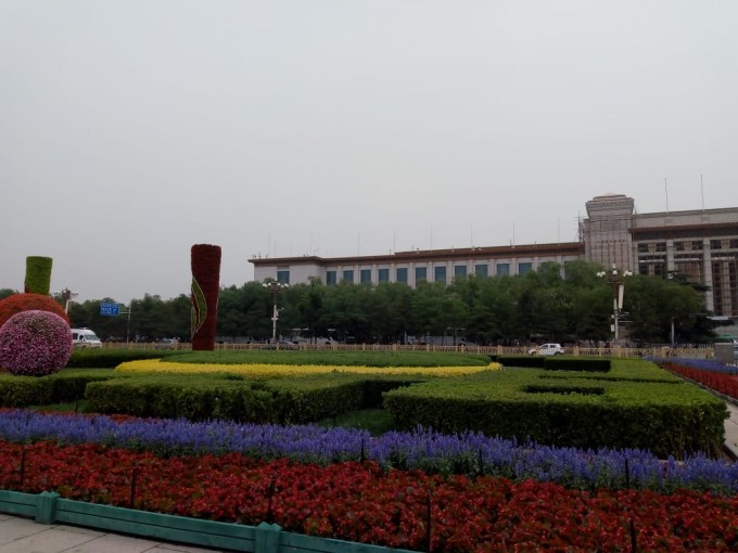 Flowers in full bloom at Tienanmen Square, Beijing, June 18