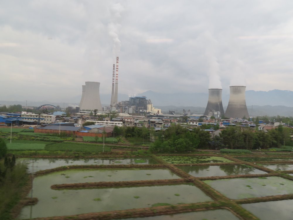 Contrast modern power generation & rice paddies