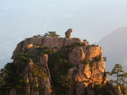 Stone Monkey Watching the Cloud Sea at Mt.Huangshan
