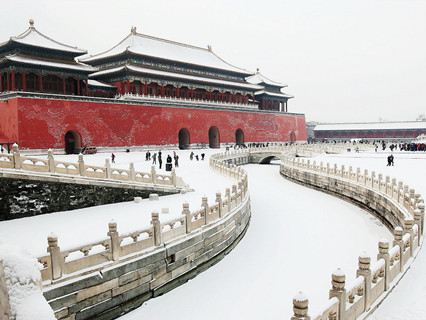 Forbidden City in Snowy Winter